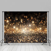 Aperturee - Aperturee Dark Brown With Bokeh Glitters Photography Backdrop